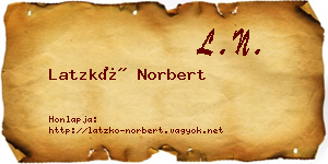 Latzkó Norbert névjegykártya