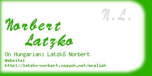 norbert latzko business card